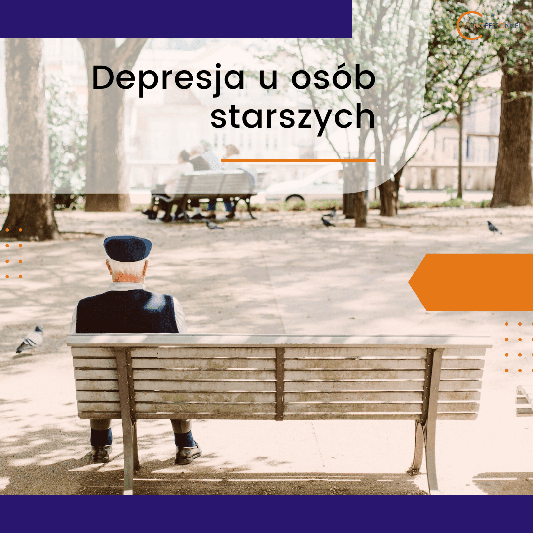 osoba starsza z depresją siedząca na ławce w parku
